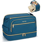 Hanke Travel Toiletry Bag, Lightweight Wide-open Makeup Bag, Dual-Layer Travel Bag for Toiletries Water-Resistant Cosmetic Bags Large Toiletry Bags for Women & Men, Travel Essentials, Navy Blue - color: Navy Blue