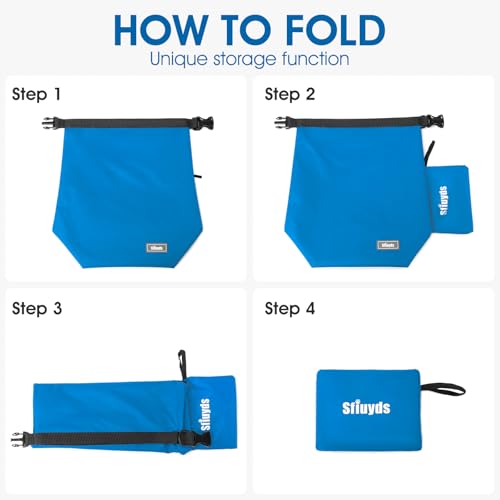 Pet Food Storage Bag Travel Dog Food Container 2PCS Collapsible Dog Travel Bowls and Zipper Side (Blue, Small) - color: Blue, size: 12L