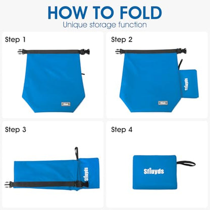 Pet Food Storage Bag Travel Dog Food Container 2PCS Collapsible Dog Travel Bowls and Zipper Side (Blue, Small) - color: Blue, size: 12L