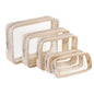 Remobia Hicol TSA Approved 5-Piece Diaper Bag Organizer Pouch Set Clear Waterproof TPU Kids Toiletry Storage Set Travel Packing Clutch Cube Bags for Baby Nursing(Cream leather) - color: Cream leather