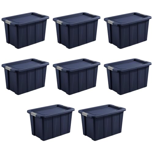 Sterilite 8-Pack Storage Bins with Lids, Heavy Duty Totes, Tuff1, 30 Gallon, Dark Indigo - color: Dark Indigo, size: 30 Gallon (8 Pack)