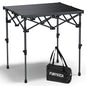 FUNYKICH Folding Camping Table(L26.4''xW22.8''), Aluminum Roll-up Portable Picnic Table with 2 Adjustable Height(17.3'' & 27.6'') for Picnic, Camping, BBQ, Party, Backyard, Beach - size: 26.4''L x 22.8''W x (28''/17.3'')H