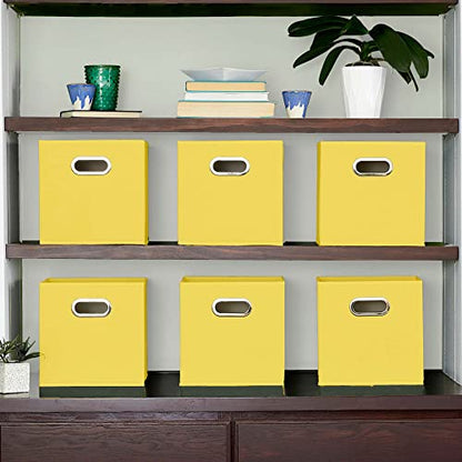 Household Essentials 6 ct Open Fabric Cube Storage Bins, Golden Yellow - color: Golden Yellow, size: 11” L x 11” W x 11” H