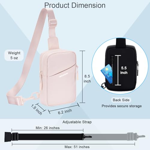 Small Sling Bag for Women Men Chest Bag Water Resistance Mini Crossbody Bag Adjustable Strap Lightweight Shoulder Bag - color: 10-beige