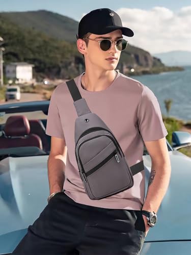 AOSTIHOT Crossbody Small Sling Backpack Sling Bag for Women, Chest Bag Daypack Crossbody for Travel Sport Running Hiking Grey - color: Grey