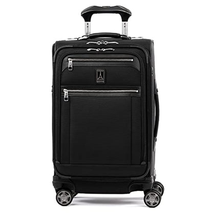 Travelpro Platinum Elite Softside Expandable Carry on Luggage, 8 Wheel Spinner Suitcase, USB Port, Suiter, Men and Women, Shadow Black, Carry On 21-Inch - color: Shadow Black, size: Carry-On 21-Inch