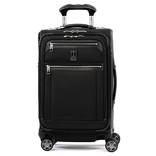 Travelpro Platinum Elite Softside Expandable Carry on Luggage, 8 Wheel Spinner Suitcase, USB Port, Suiter, Men and Women, Shadow Black, Carry On 21-Inch - color: Shadow Black, size: Carry-On 21-Inch