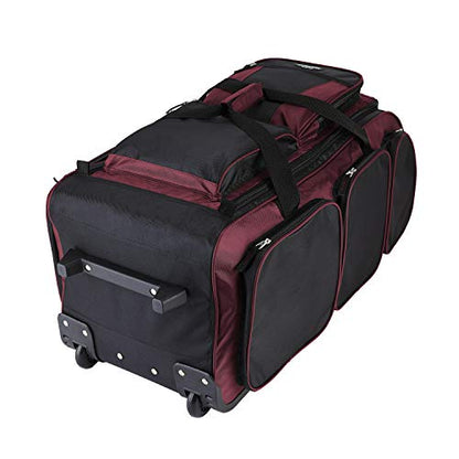 Travelers Club Xpedition 30 Inch Multi-Pocket Upright Rolling Duffel Bag - color: Crimson Red