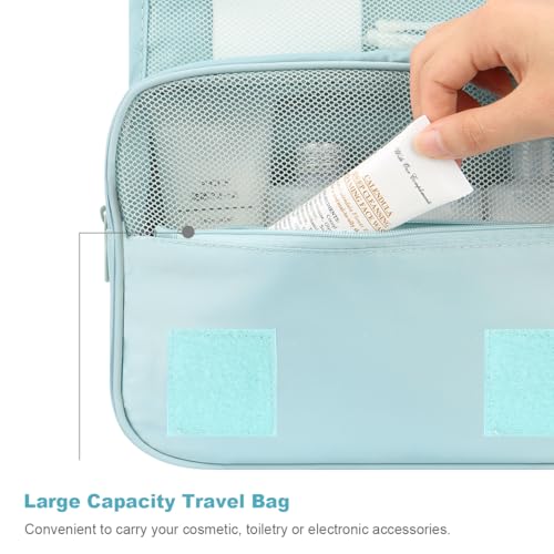 Mossio Hanging Toiletry Bag - Large Cosmetic Makeup Travel Organizer for Men & Women with Sturdy Hook - color: Wine Flower
