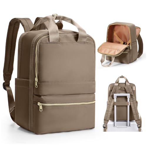 wepadre Small Travel Backpack Carry on Flight Approved Personal Item Travel Bag Carry on Backpack for Women Work Laptop Backpack for Traveling Personal Bags for Airplanes Mochila De Viaje - color: Dark Brown