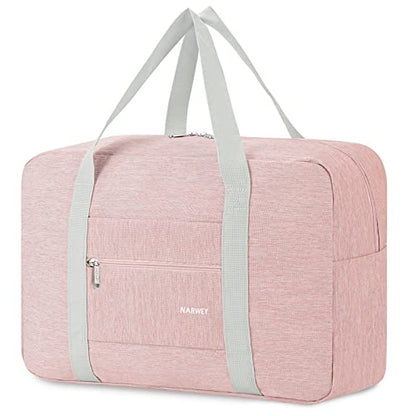 For Spirit Airlines Personal Item Bag Foldable Travel Duffel Bag Tote Carry on Luggage Duffle Overnight for Women and Men - color: 1112-Thick Series Pink