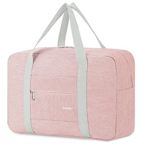 For Spirit Airlines Personal Item Bag Foldable Travel Duffel Bag Tote Carry on Luggage Duffle Overnight for Women and Men - color: 1112-Thick Series Pink