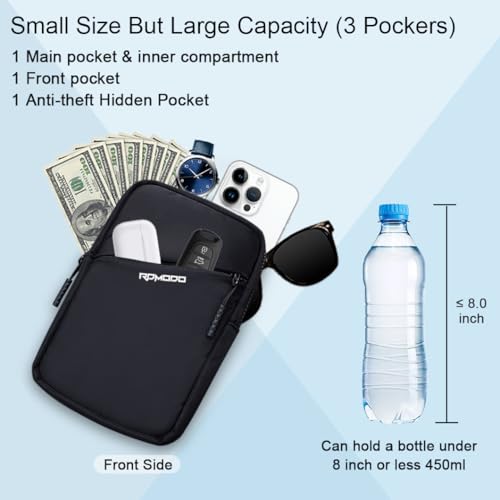 Small Sling Bag for Women Men Chest Bag Water Resistance Mini Crossbody Bag Adjustable Strap Lightweight Shoulder Bag - color: 06-black
