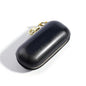 Leather eyeglass protective case - Portable travel sunglasses case - Suitable for both men and women - style: Zipper-black