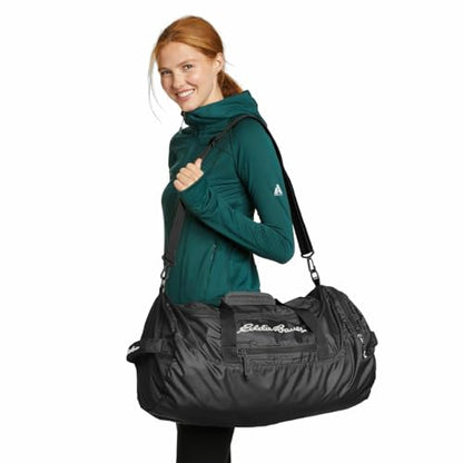 Eddie Bauer Stowaway Packable Duffel Bag | Travel | Foldable | Lightweight | Durable | Ripstop Polyester - color: Deep Sea