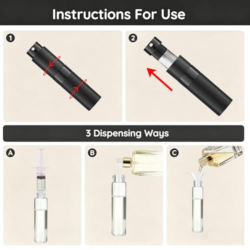8ML Refillable Travel Perfume Atomizer, Leak Proof Empty Cologne Spray Bottle, Portable Sprayer Travel Essentials for Men Women, 5-Pack - size: M8ml-Bottle-5Pcs