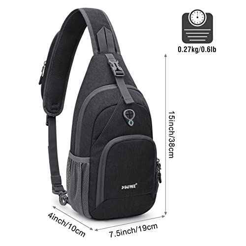 G4Free RFID Sling Bag Crossbody Backpack Small Chest Shoulder Bag Hiking Outdoor - color: Dark Grey