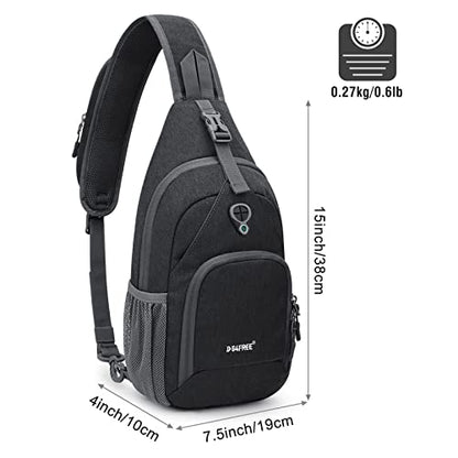 G4Free RFID Sling Bag Crossbody Backpack Small Chest Shoulder Bag Hiking Outdoor - color: Dark Grey