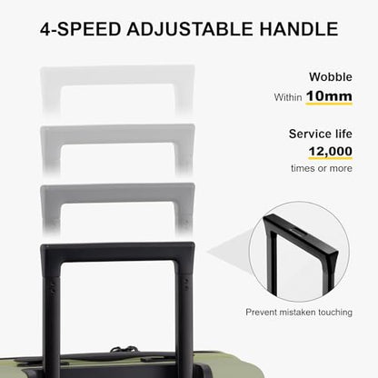 LEVEL8 Carry on Luggage Airline Approved with Spinner Wheels, Lightweight Luminous Textured Travel Bags for Women Men, Tsa Lock Cabin Suitcase, 20 Inch, Pickle Green - color: Pickle Green, size: Carry-On 20 Inch