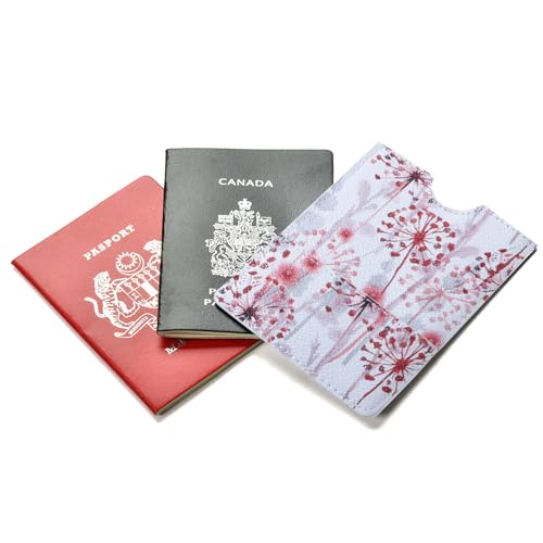 XEYOU Passport Holder Cover - Ultra Slim Premium Vegan Leather Travel Wallet Case Cover - color: Pink Dandelion