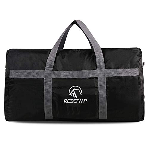 REDCAMP Foldable Travel Bag, Large Sports Bag, 75L/96L/100L, Lightweight Waterproof Tote Bag - color: Black 96L