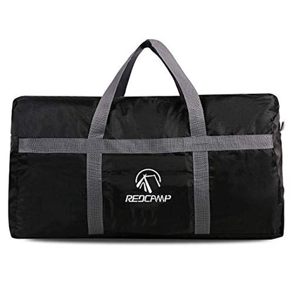 REDCAMP Foldable Travel Bag, Large Sports Bag, 75L/96L/100L, Lightweight Waterproof Tote Bag - color: Black 96L