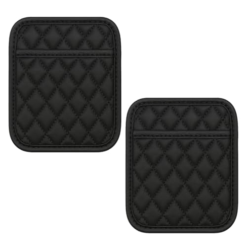 2PCS Car Side Pocket Organizer, Universal Waterproof PU Leather Auto Seat Gap Filler Storage Bag, Self-Adhesive Multifunctional Car Door Sunglasses Holder Pouch for Phone, Card (M) - size: M