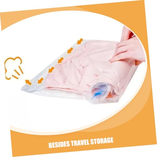 12pcs Hand Roll up Vacuum Storage Bags, Pa+pe 7-layer Compression Bags for Travel Packing and Suitcase Clothing Organization, Reusable Space Saver Pouches 35x50cm 40x60cm