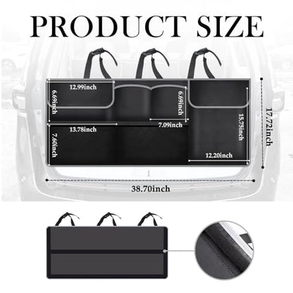 IHOTDER Large Capacity Car Trunk Organizer,Six Pockets Trunk Storage Organizer with Adjustable Straps,Wear-Resistant Oxford Fabric Hanging Trunk Organizer for Car Truck SUV