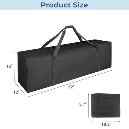 COOLBEBE 52" Sports Duffle Bag - 160L Extra Large Travel Duffel Luggage Bag with Upgrade 2-way Lockable Zippers, Sturdy & Water Resistant Long Duffle Bag for Camping Moving (Black 52inch) - size: 52" x 12" x 16"