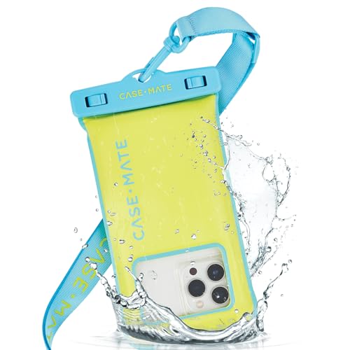 Case-Mate IP68 Waterproof Phone Pouch - Floating Waterproof Phone Case with Crossbody Lanyard - Beach Cruise Ship Travel Essentials - Compatible with All Devices - Touchscreen Friendly - Citrus Splash - color: Citrus Splash