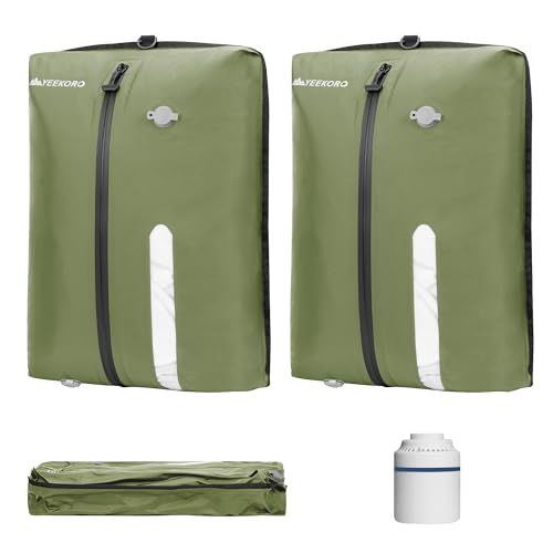 Upgraded Vacuum Bag for Travel, Professional IPX8 Waterproof Reusable Vacuum Compression Bags for Travel Suitcases, Durable Space Saver Bag - color: Green, size: 2 PC -With Pump