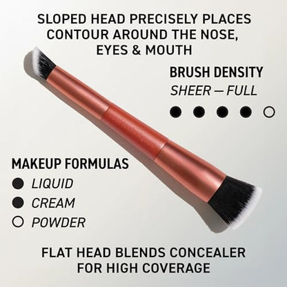 Real Techniques Big Blends Energy Brush + Dual-Sided Puff Kit, 6 Piece Face Makeup Brush & Puff Set for Foundation, Concealer, Powder & Blush, Travel Friendly, Cruelty-Free & Vegan