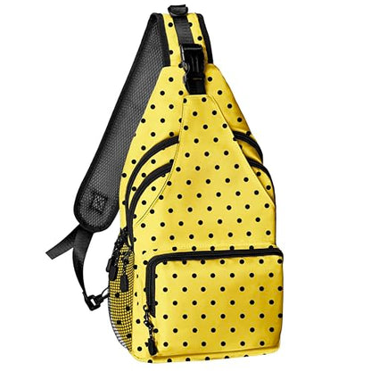 Yellow Dots Crossbody Sling Bag Men Women, Casual Shoulder Backpack, Chest Daypack Satchel for Hiking Travel - color: Color 10