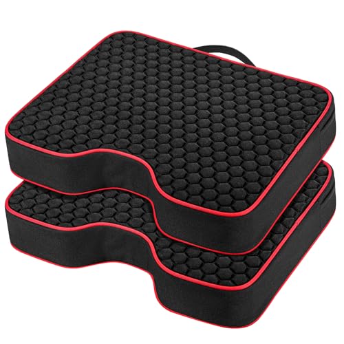 Stadium Seat Cushions - Portable Bleacher Cushions with 2.5" Extra Thick High-Density Foam and Massage Dots, Outdoor Fashion Seat Cushions for Sports Events, Travel, Camping, Chairs - color: 2pack-black