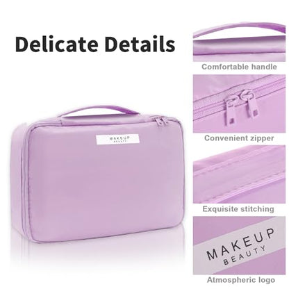 Queboom Travel Makeup Bag Cosmetic Bag Makeup Bag Toiletry bag for women and men (Purple) - color: Purple