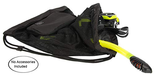 PACMAXI Snorkel Gear Bag Mesh Drawstring Backpack, Lightweight Snorkeling Equipment Bag for Mask, Snorkel, Goggles, Towel, Swim Gear – Breathable Beach Mesh Storage Bag