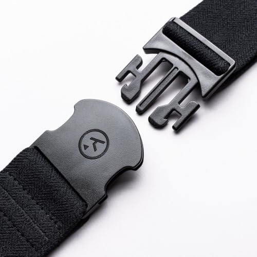 Arcade The Original Unisex Adventure Belt, Heavy Duty Elastic Webbing, Non-Metal Travel Friendly Buckle - color: Ranger Hinterland - Heather Black