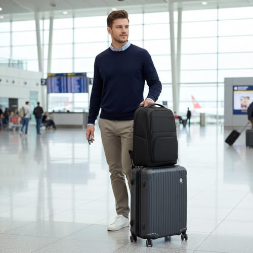 FENRUIEN Expanded Laptop Backpack for Men, TSA-Friendly Travel Backpack with USB Charging Port, Anti-Theft Business Work Pack, Water-Resistant Fits 15.6”Laptop for Weekender - style: Expanded Backpack