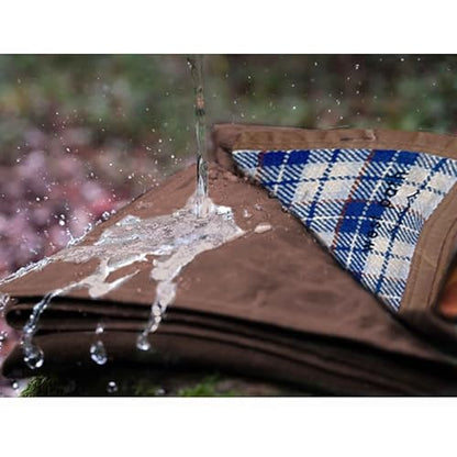 WP West Path Waxed Canvas Wool Camping Blanket & Bedroll – Waterproof Canvas Blanket, Oilskin Outdoor Blanket, Camp Blanket, Bushcraft Ground Cloth (Blue/White, Regular) - color: Blue/White, size: Regular
