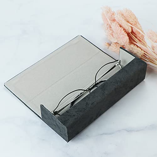 LifeArt Eyeglass Case Hard Shell, Portable Sunglass Case for Women and Men, fashionable PU Leather Eyeglass Case, Lightweight - color: 634_fhybr(dark Grey)
