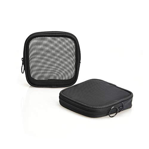 Patu Mesh Travel Toiletry Bag, Transparent Standing Pouch, Portable Shaving Washing Kits Organizer, Personal Care Trip Case, Pack of 2 (Size S), Black - size: Small (Pack of 2)
