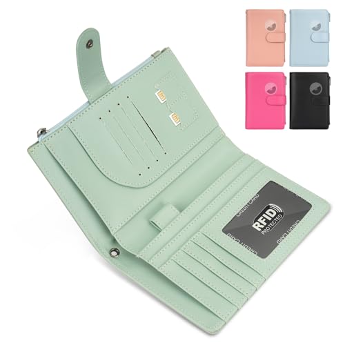 RFID Passport Holder for Women/Men Travel Gifts, Large Capacity Passport Wallet, Family Travel Documents Organizer with Card/Airtag Slots, Zipper coin pocket, Cash Holder Passport Cover Case (Green) - color: Green