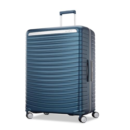 Framelock Max 29" Large Checked Hardshell Zipperless Luggage - Highly Secure Integrated Eazylock™ Mechanism - RightHeight™ Adjustable Handle - 360° Spinner Wheels - Airline Approved - Emerald Teal - color: Blue, size: Large Spinner