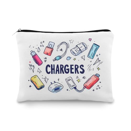 Sisadodo Chargers Organizer Travel Bag for Women Men Charging Cable Bag with Zipper Electronics Storage Bags Cord Plug Phone Earbud U Disk Storage Bags Organizer Toiletry Travel Cosmetic MakeupBag - color: chargers