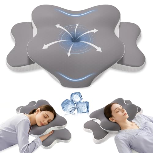 Sleep Apnea Pillow for Side Sleepers, Cervical Neck Pillow for Neck Pain Relief, Ergonomic Contour Memory Foam Pillow with Cooling Washable Cover for Back, Side & Stomach Sleepers