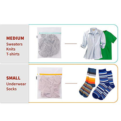 Mamlyn Mesh Laundry Bag for Delicates, Wash Bags for Underwear and Lingerie, Makeup Organizer Bag (1 Medium, 1 Small) - size: 1 Medium, 1 Small