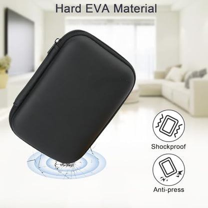 Zoyiancy Power Bank Case, Hard Cover Cable Storage Bag, Travel Shockproof Carrying Portable Eva Case for Power Cable Earbuds Power Bank (Black, Blue) - color: Black, Blue