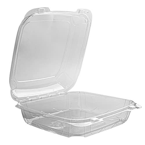 Restaurantware Thermo Tek 45.7 Ounce Clamshell Containers 100 Anti-Fog To Go Food Containers - Freezable Rectangle Clear Plastic Food Packaging Containers Disposable - size: 46 oz