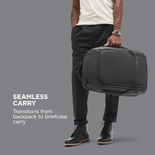 NOMATIC 20L Travel Pack - Mens Travel Backpack - Expandable to 30L - Water Resistant Daypack - TSA-Ready - Lightweight Business Traveling Backpack for Men - 16" Laptop Compartment - color: Black, size: 20L